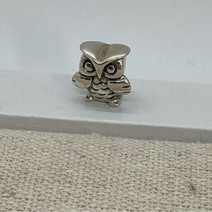 925 M Sterling Silver Owl Bird Charm Bead